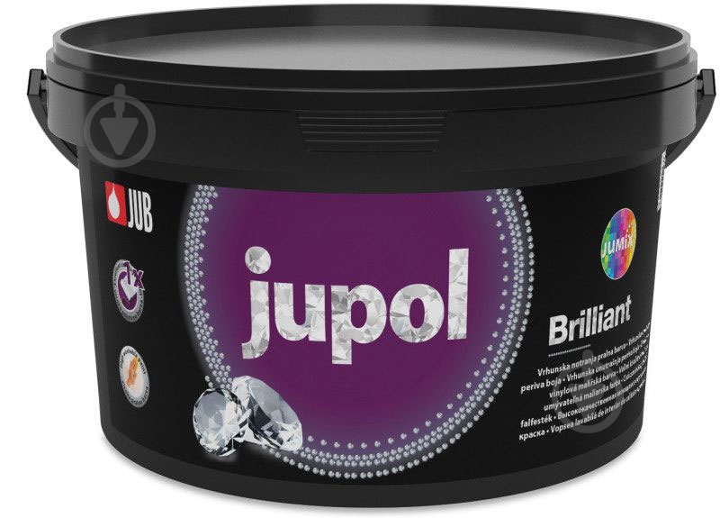 Краска интерьерная водоэмульсионная Jupol Brilliant мат 2 л - фото 1