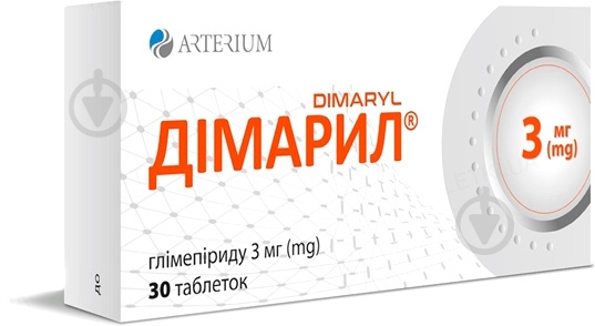 Дімарил №30 (10х3) таблетки 3 мг - фото 1 Дімарил №30 (10х3) таблетки 3 мг - фото 1