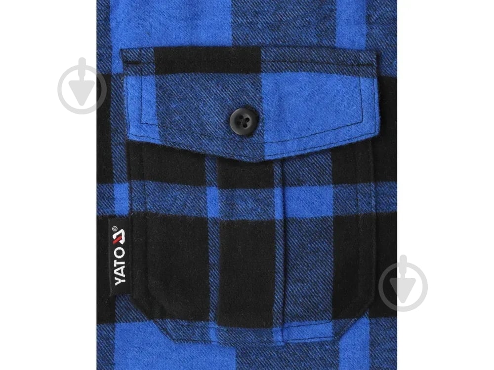 Рубашка YATO фланелевая, 82см х 62см YT-78810 р. 2XL сине-черный - фото 3