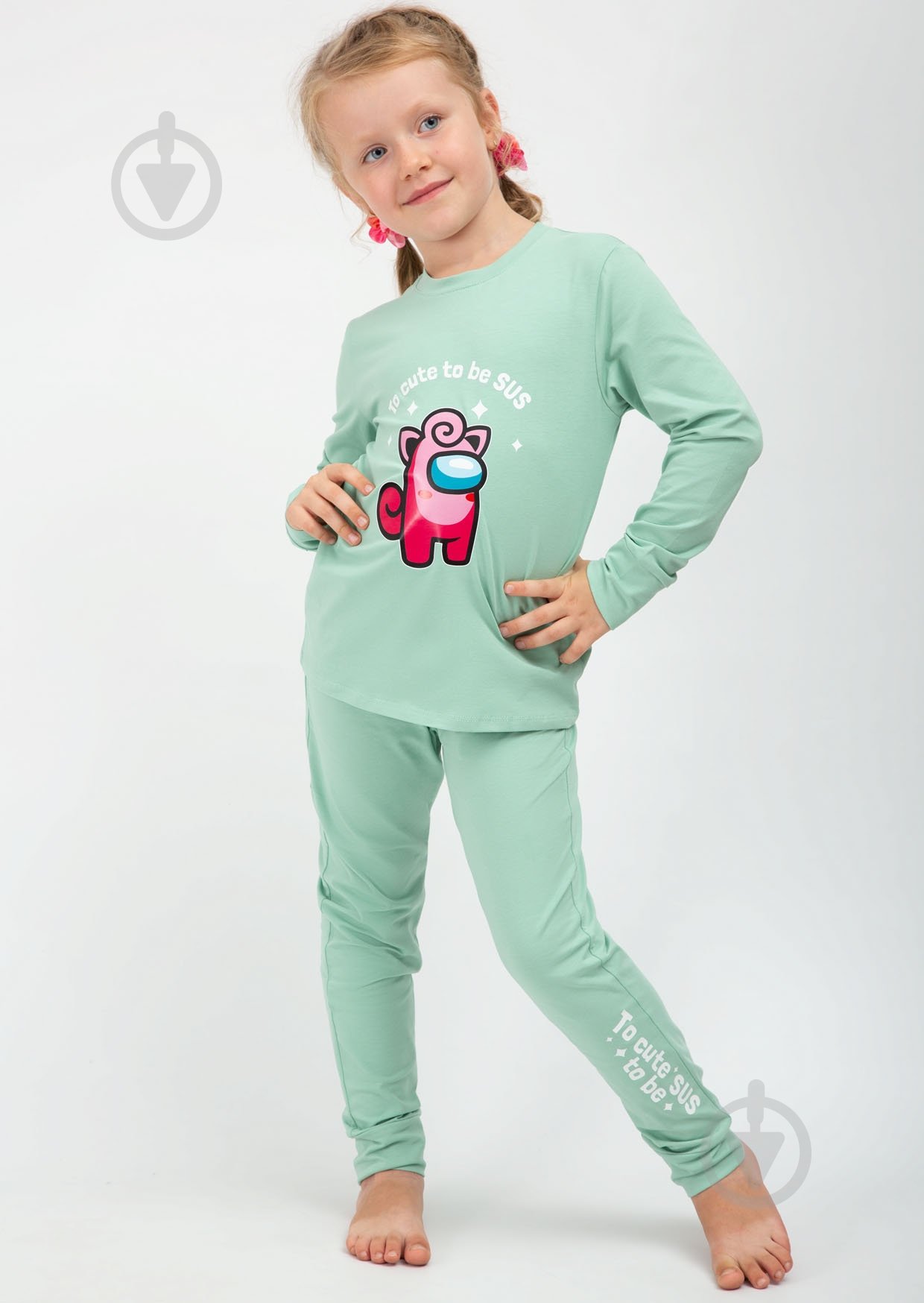 Пижама детская для девочек Roksana №1065/16292 р.104-110 оливковый - фото 1