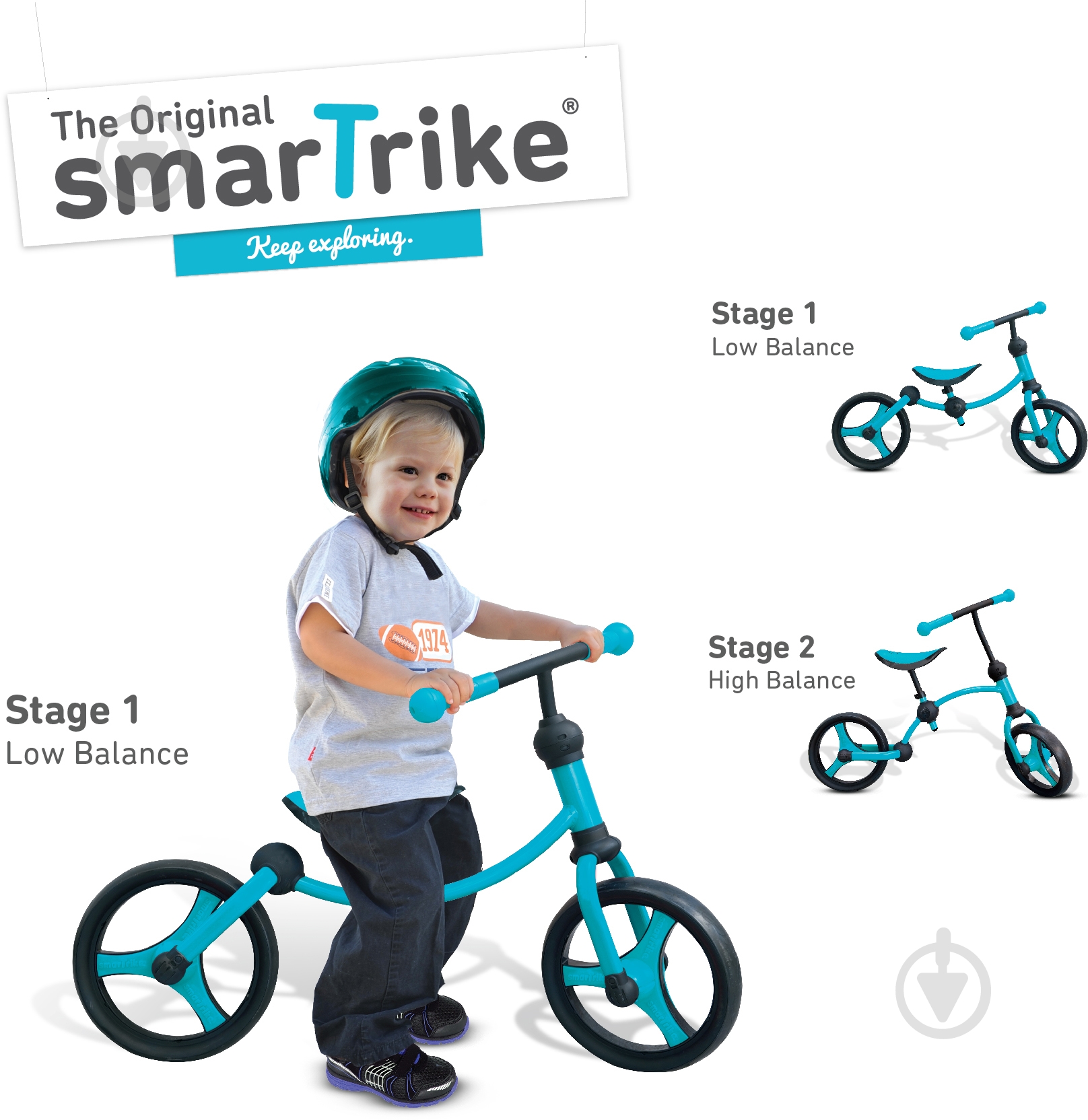 Беговел Smart Trike голубой 1050300 - фото 2