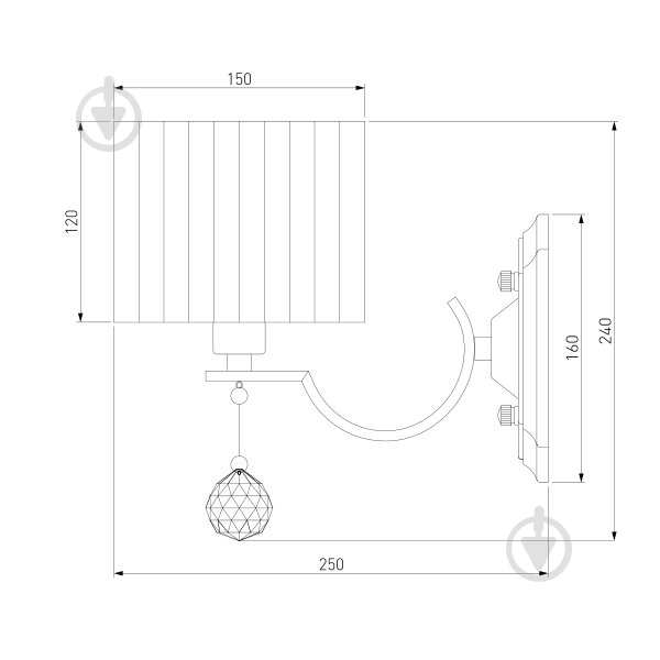 Бра Strotskis Napoli 1x40 Вт E14 хром 60095/1 - фото 7
