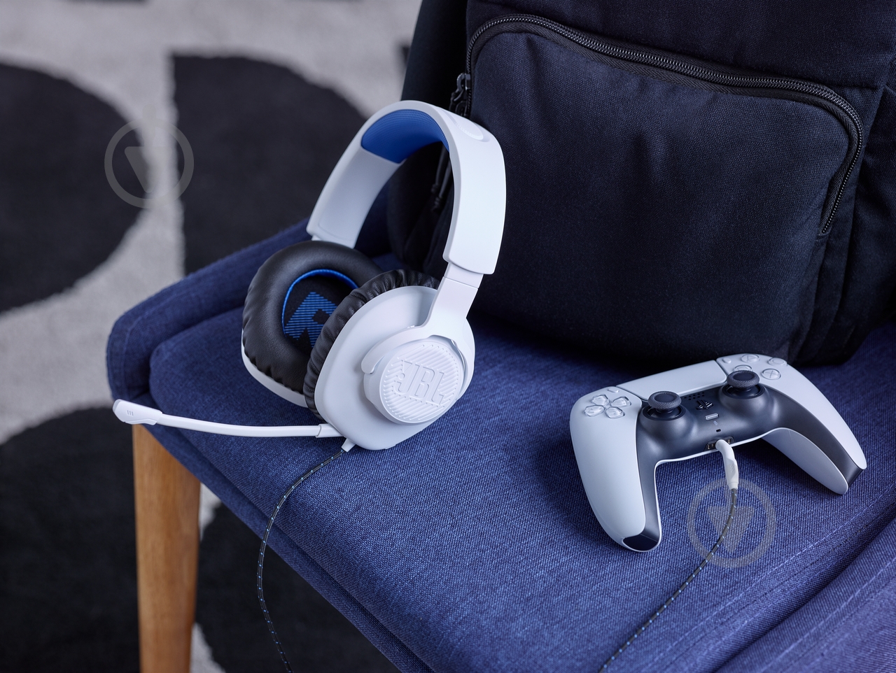 Гарнитура игровая JBL Quantum 100P Console white/blue (JBLQ100PWHTBLU) - фото 10