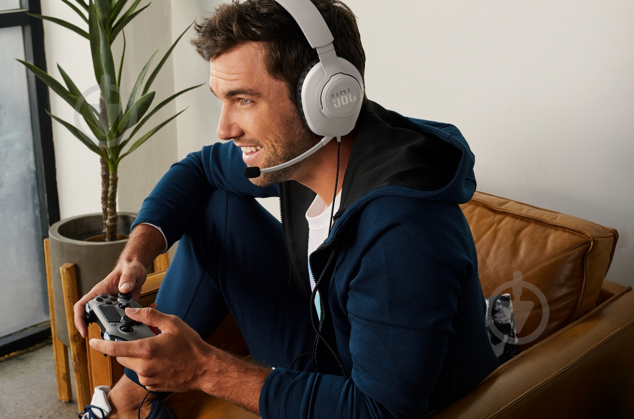 Гарнитура игровая JBL Quantum 100P Console white/blue (JBLQ100PWHTBLU) - фото 9