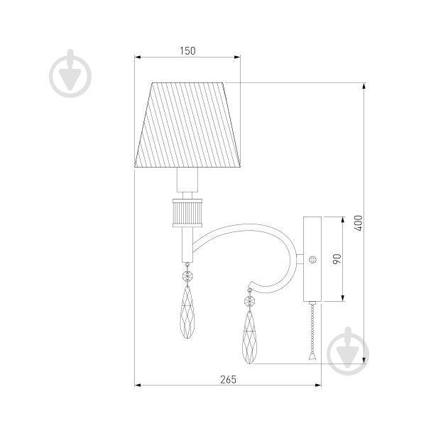 Бра Strotskis Capri 1x40 Вт E14 серебро 60092/1 - фото 4