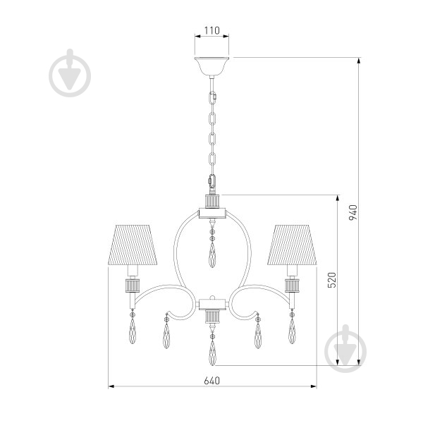 Люстра подвесная Strotskis Capri 5x40 Вт E14 серебряный 60092/5 - фото 8