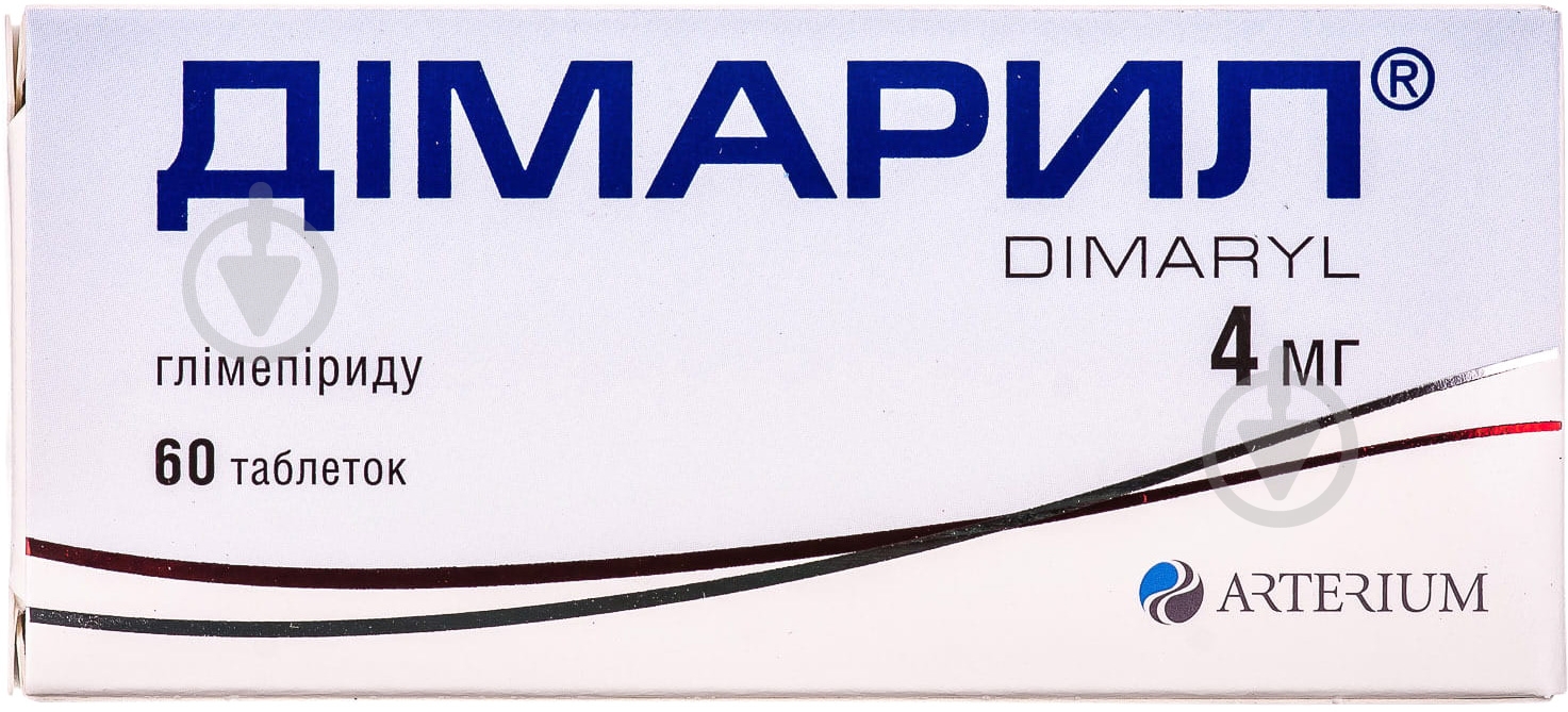 Дімарил №60 (10х6) таблетки 4 мг - фото 1 Дімарил №60 (10х6) таблетки 4 мг - фото 1
