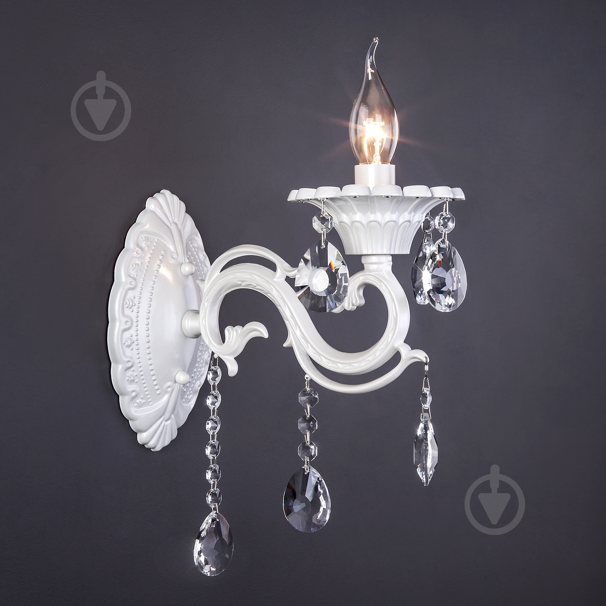 Бра Strotskis Tivoli 1x60 Вт E14 белый 294/1 - фото 2 Бра Strotskis Tivoli 1x60 Вт E14 белый 294/1 - фото 2