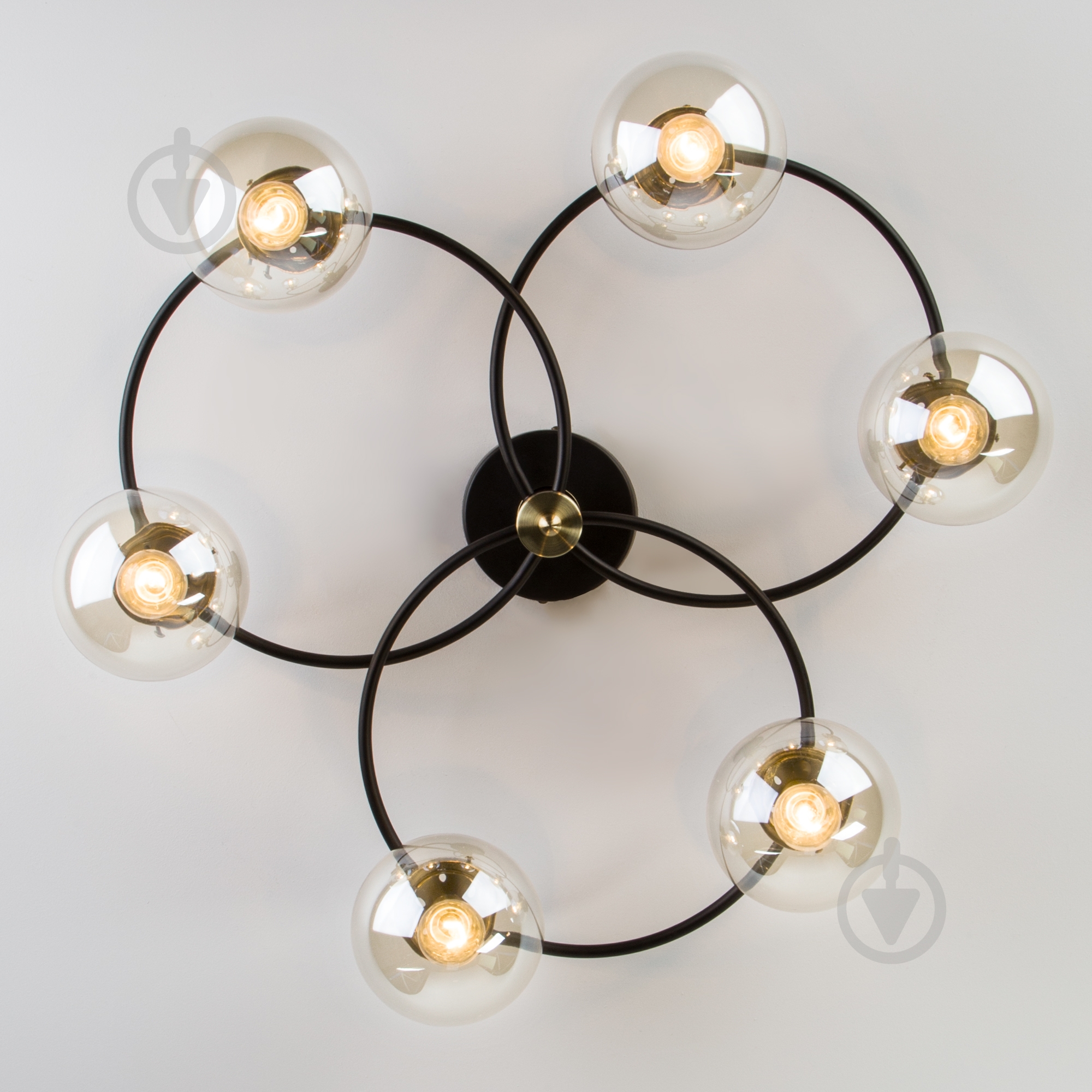 Люстра потолочная Strotskis Link 6x60 Вт E14 черный 70104/6 - фото 5