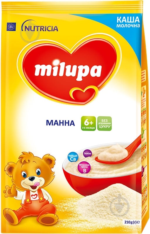 Каша молочная Milupa от 6 месяцев манная 210 г - фото 1