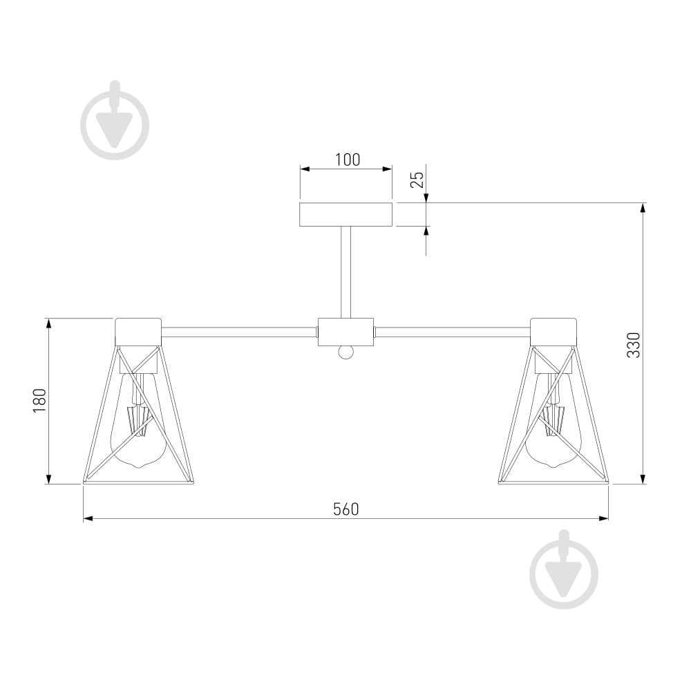 Люстра потолочная Strotskis Trappola 5x60 Вт E27 черный 70107/5 - фото 6