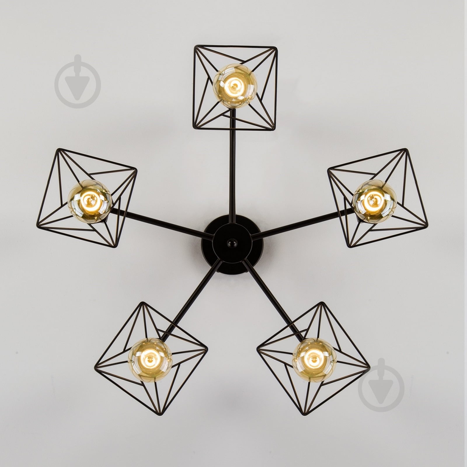 Люстра потолочная Strotskis Trappola 5x60 Вт E27 черный 70107/5 - фото 3