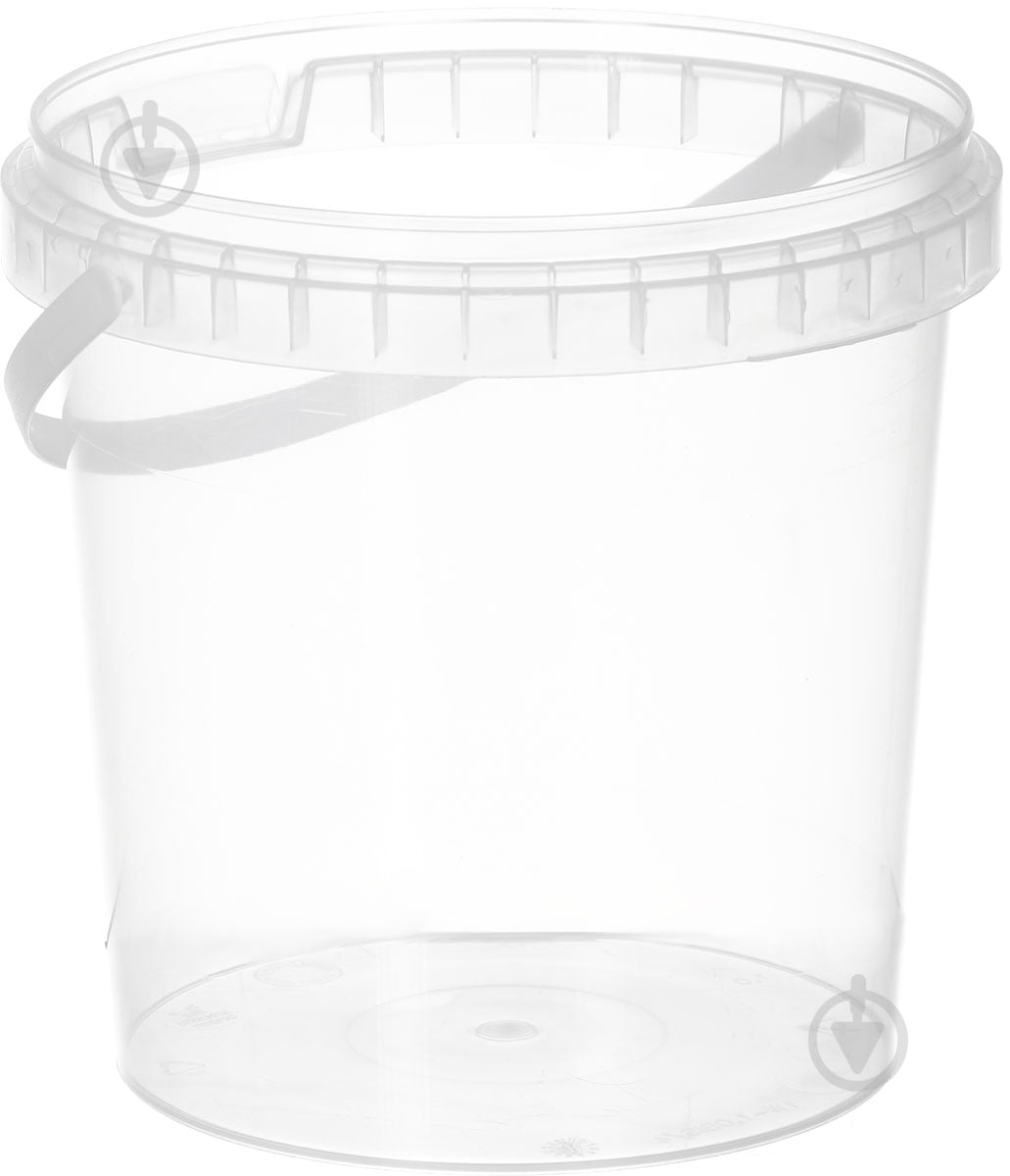 Ведро обычное Пласт-Бокс с ручкой 1 л прозрачный - фото 1