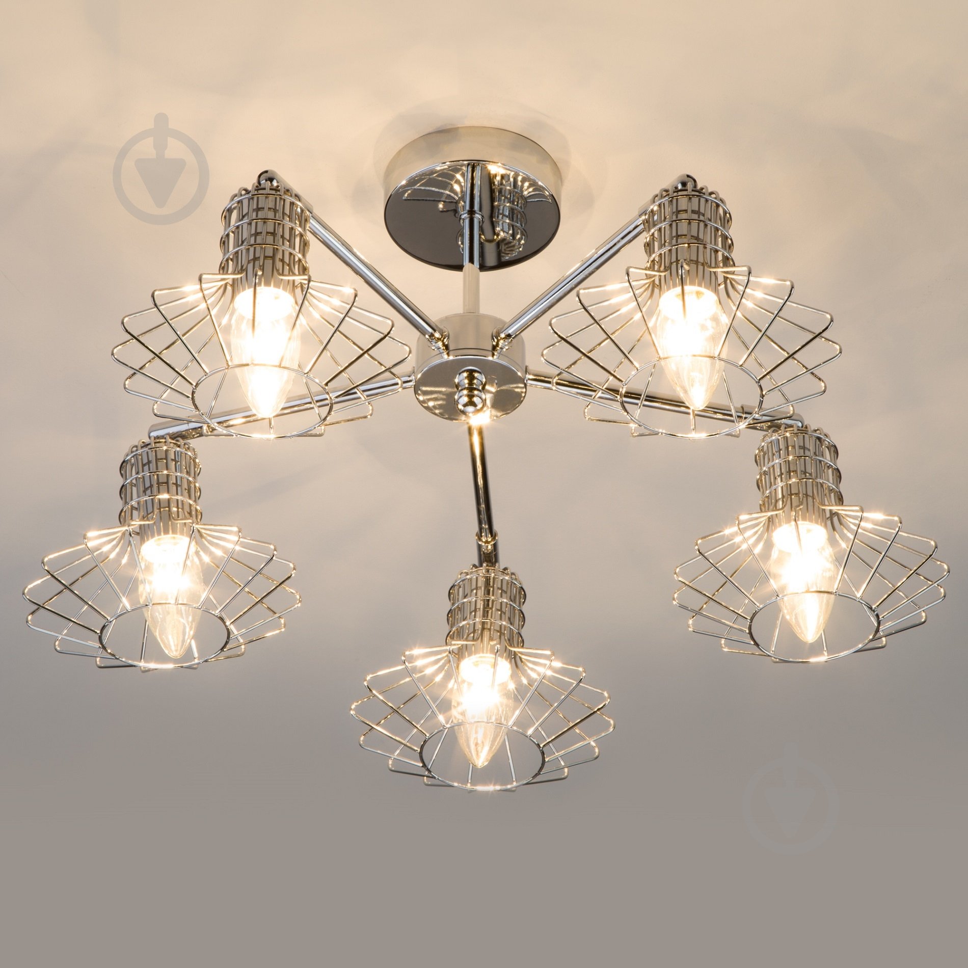 Люстра потолочная Strotskis Tranello 5x60 Вт E14 хром 70108/5 - фото 4