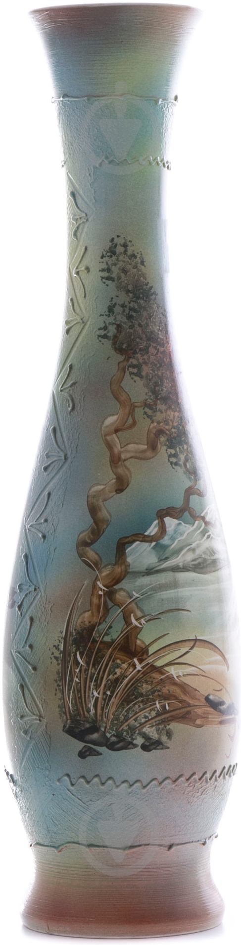 Ваза керамическая голубая Грация 67 см - фото 1