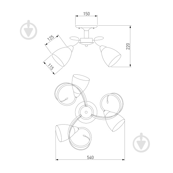 Бра Strotskis Natalie 1x40 Вт E14 бронза 30130/1 - фото 4