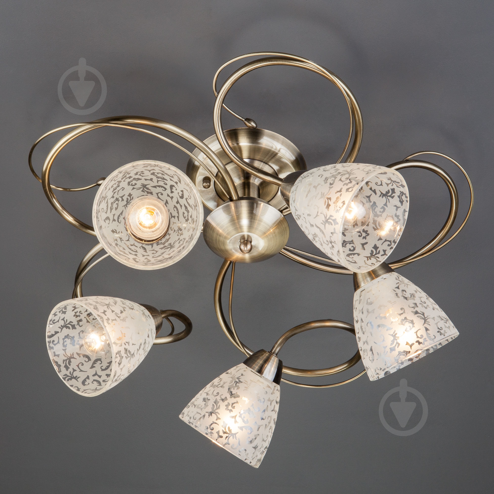 Люстра потолочная Strotskis Natalie 5x40 Вт E14 античная бронза 30130/5 - фото 5