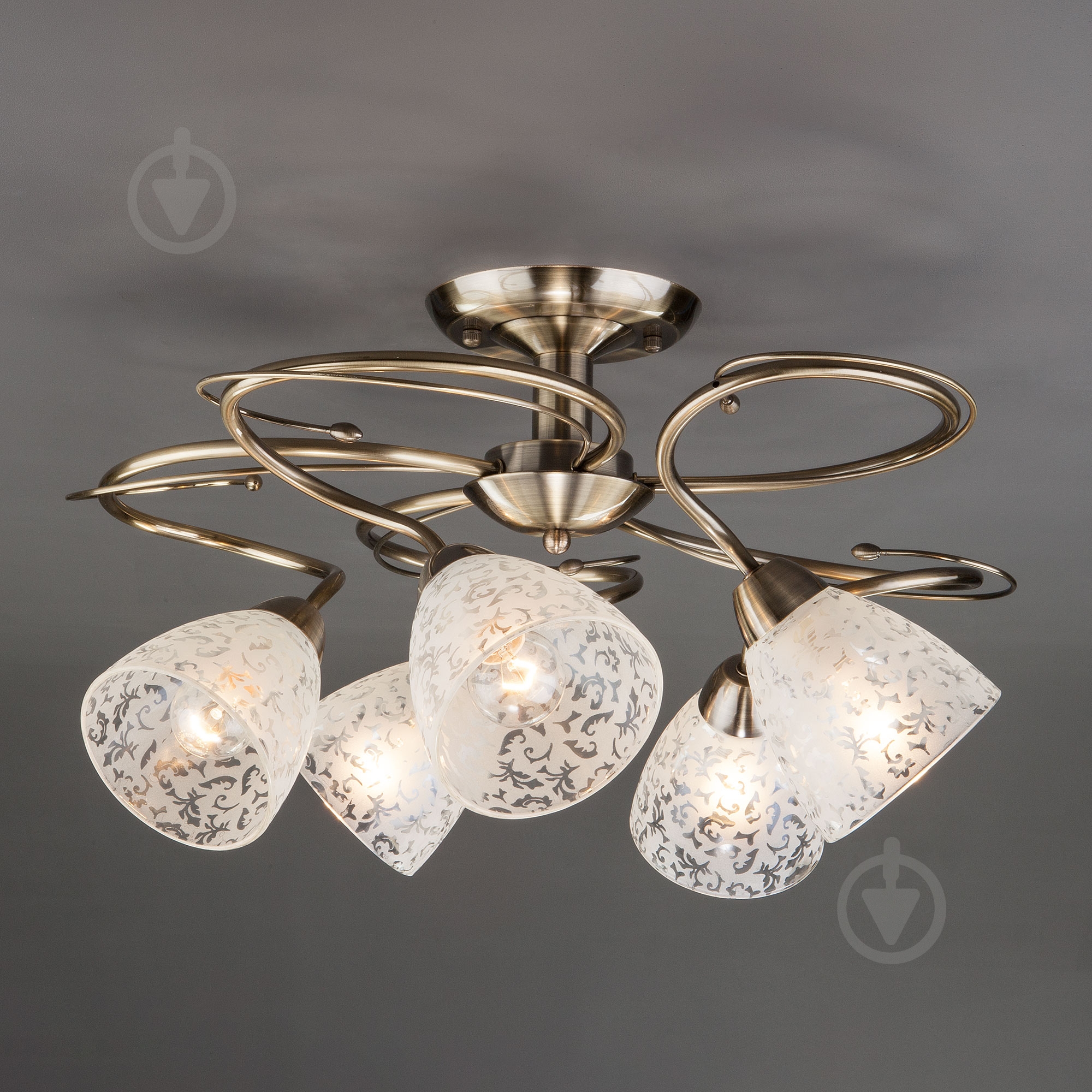 Люстра потолочная Strotskis Natalie 5x40 Вт E14 античная бронза 30130/5 - фото 2