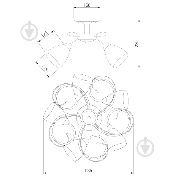 Люстра потолочная Strotskis Natalie 5x40 Вт E14 античная бронза 30130/5 - фото 7
