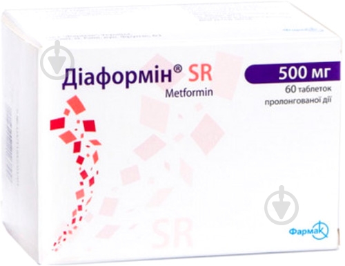 Диаформин SR №60 (10х6) таблетки 500 мг - фото 1