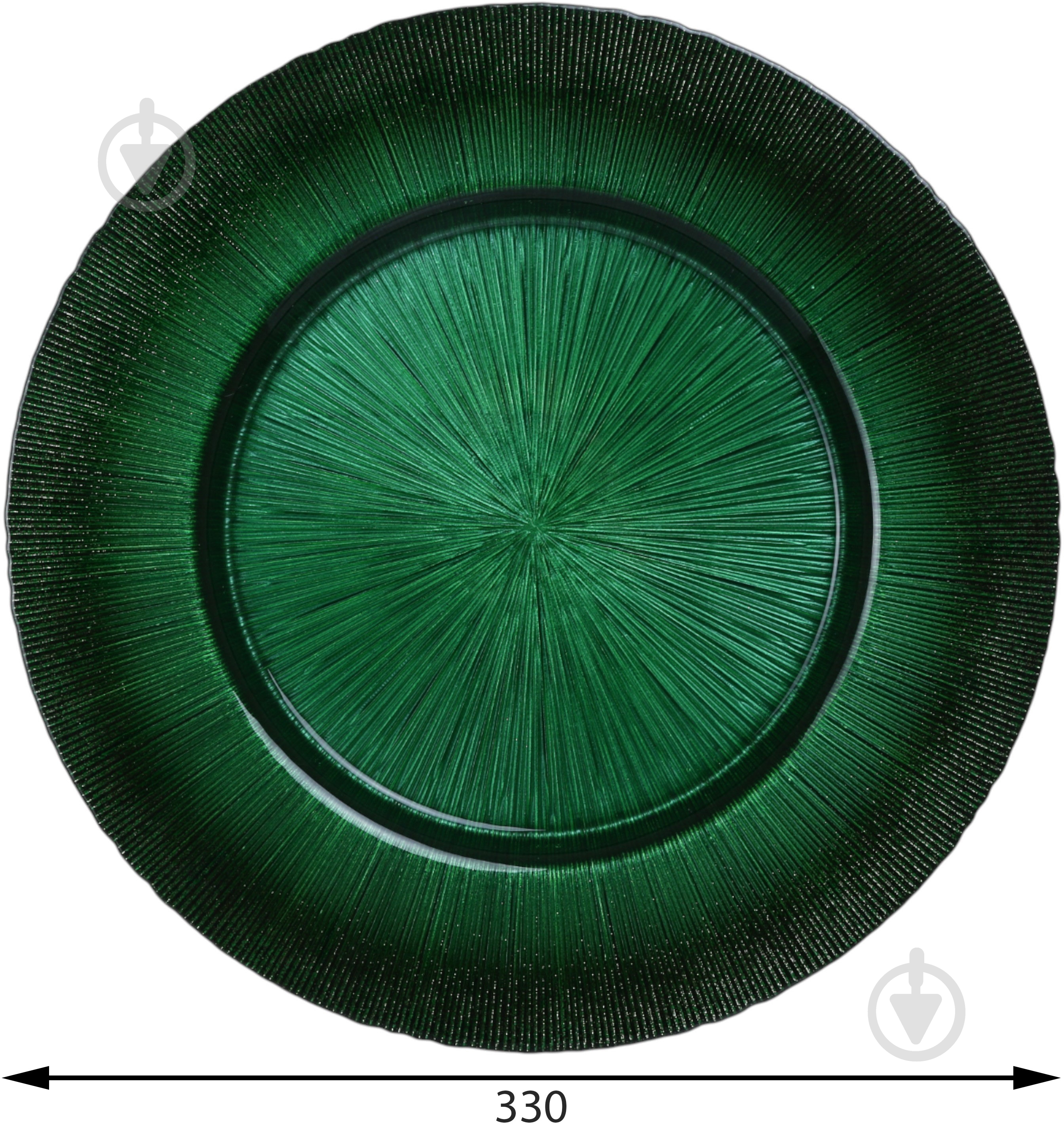 Блюдо Dekor Cam Focus 33 см зелене - фото 2