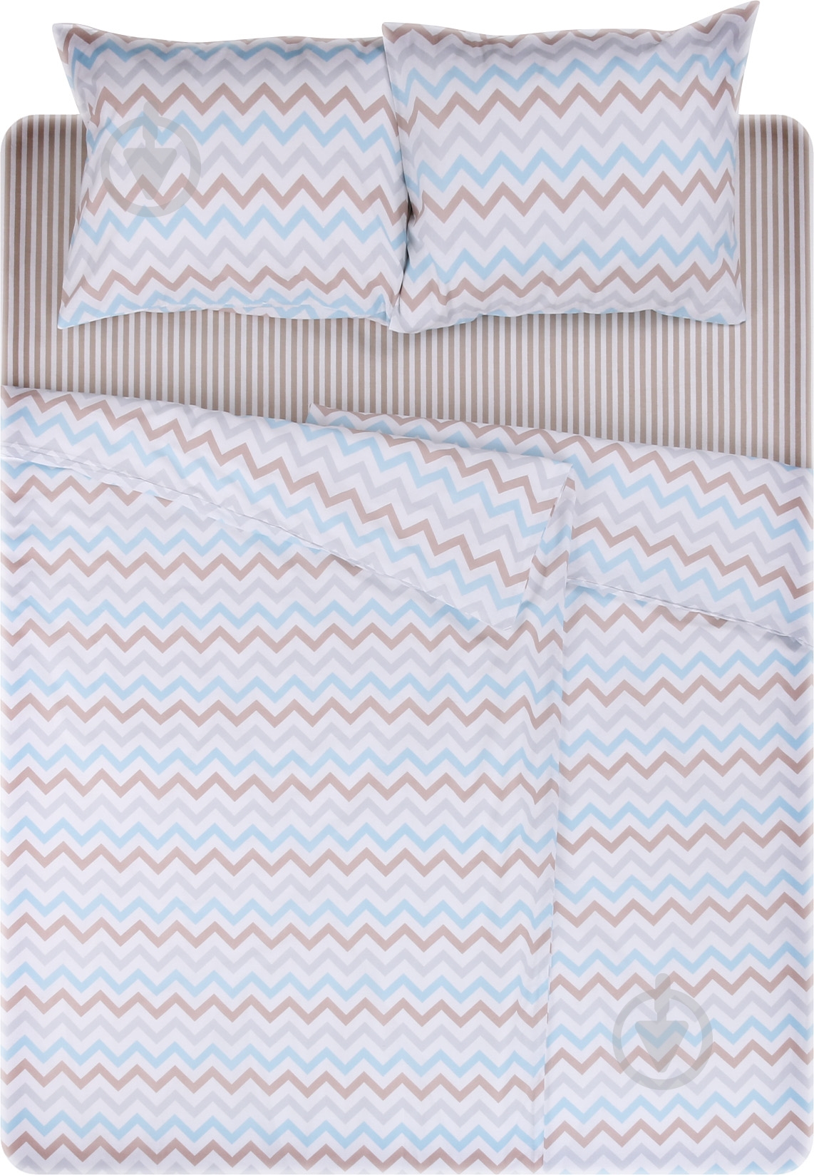 Комплект постельного белья ZigZag семейный разноцветный UP! (Underprice) - фото 1 Комплект постельного белья ZigZag семейный разноцветный UP! (Underprice) - фото 1