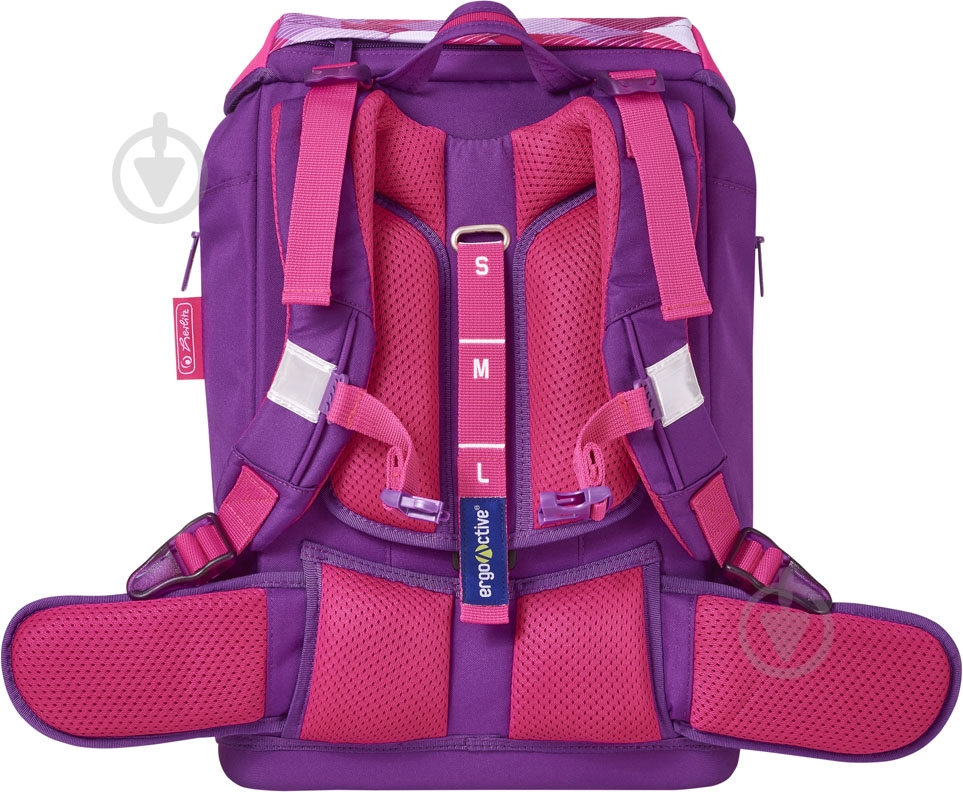 Рюкзак каркасный Herlitz Motion Plus Cubes Pink - фото 4