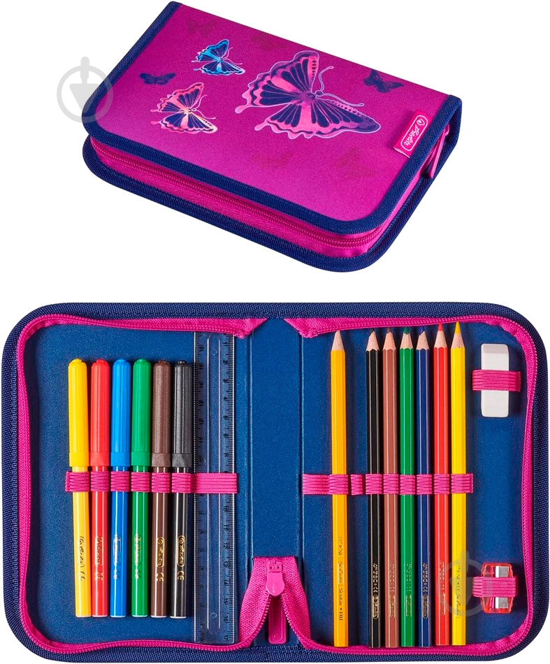 Ранец школьный Herlitz укомплектованный Loop Plus Butterfly Glitter Бабочки (50020485) - фото 10 Ранец школьный Herlitz укомплектованный Loop Plus Butterfly Glitter Бабочки (50020485) - фото 10