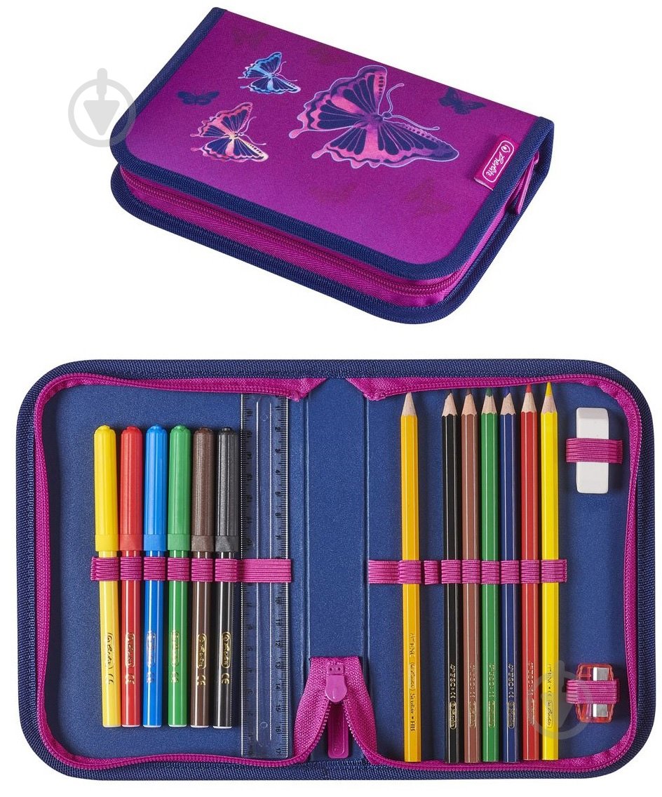 Ранец школьный Herlitz укомплектованный Loop Plus Butterfly Glitter Бабочки (50020485) - фото 12 Ранец школьный Herlitz укомплектованный Loop Plus Butterfly Glitter Бабочки (50020485) - фото 12