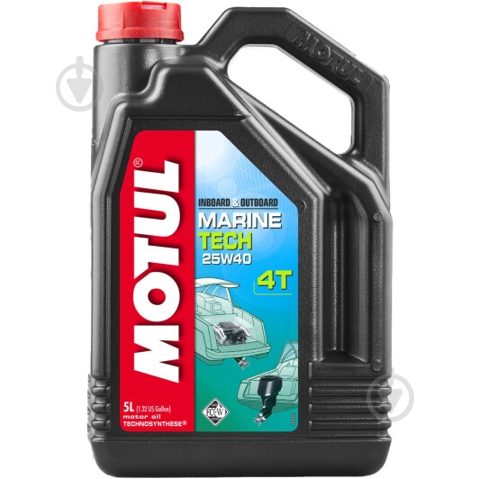 Моторна олива напівсинтетична Motul Marine Tech 4T 25W-40 5 л (107716) - фото 1