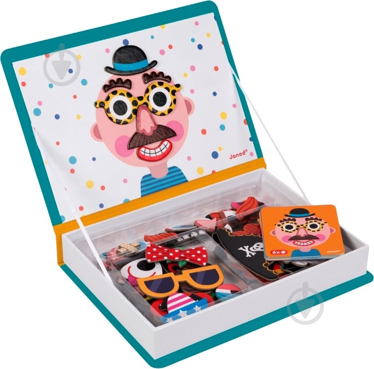 Игра настольная Janod Magneti'book Смешные лица (мальчик) J02716 - фото 4