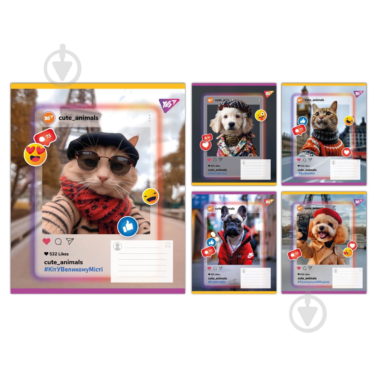 Зошит шкільний Cute animals 36 аркушів у лінійку YES - фото 1