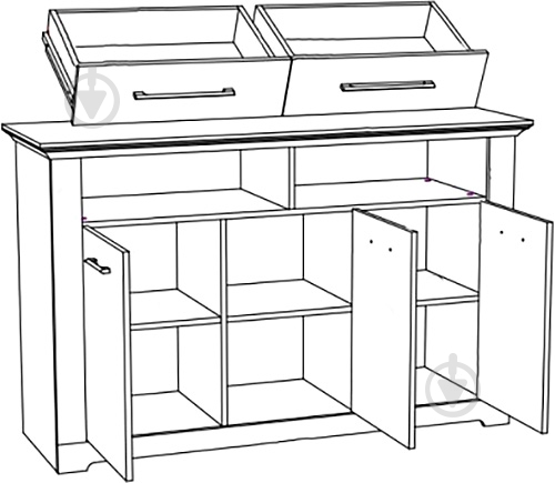 Комод Erden 3D2S белый/белый - фото 3 Комод Erden 3D2S белый/белый - фото 3