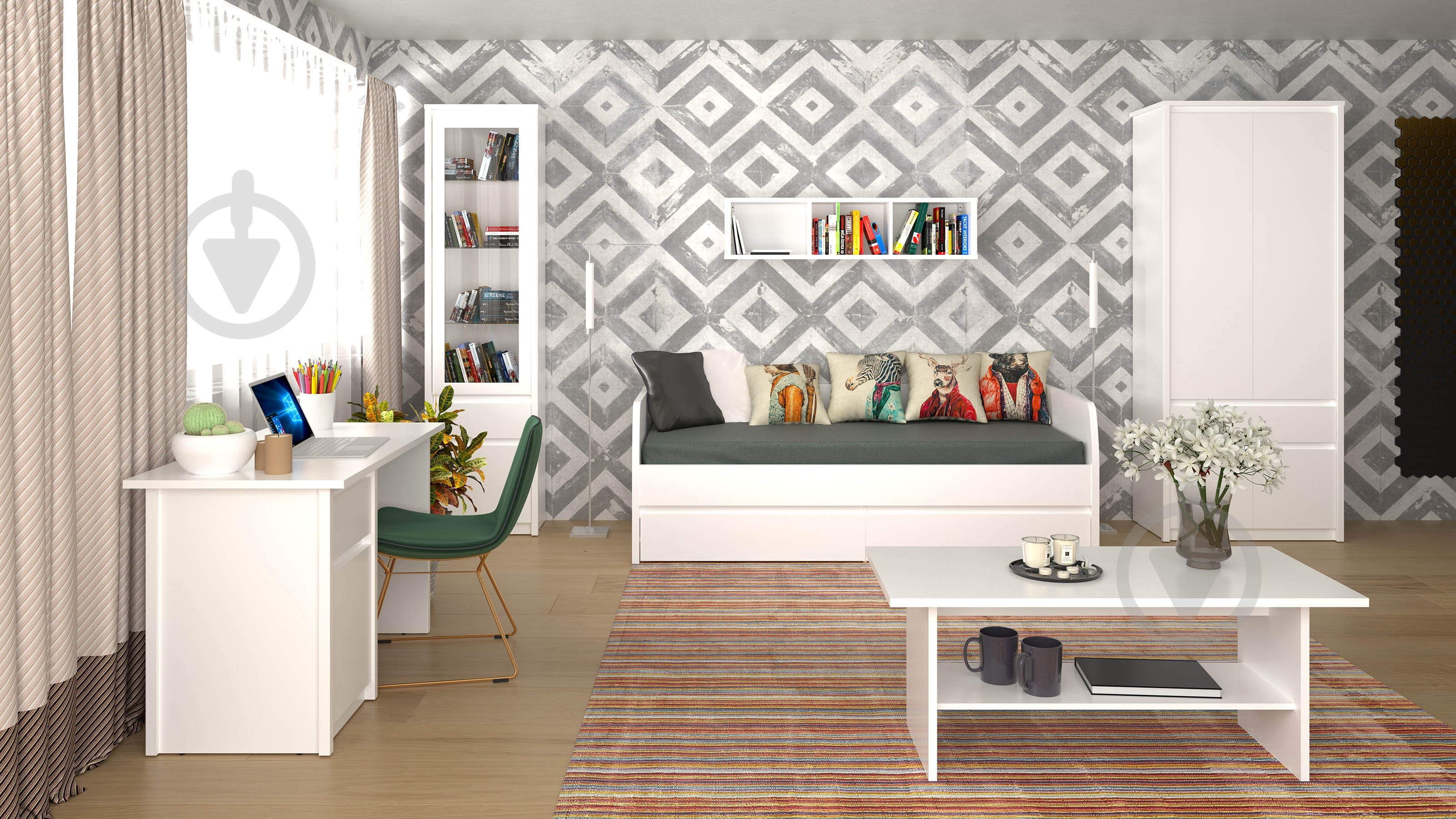 Витрина Erden 2105х555х360 мм белый матовый / белый матовый - фото 2