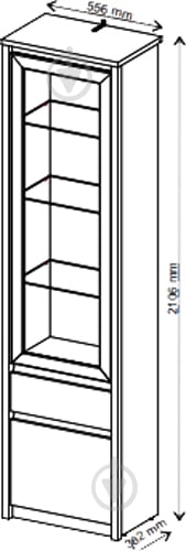 Витрина Erden 2105х555х360 мм белый матовый / белый матовый - фото 3