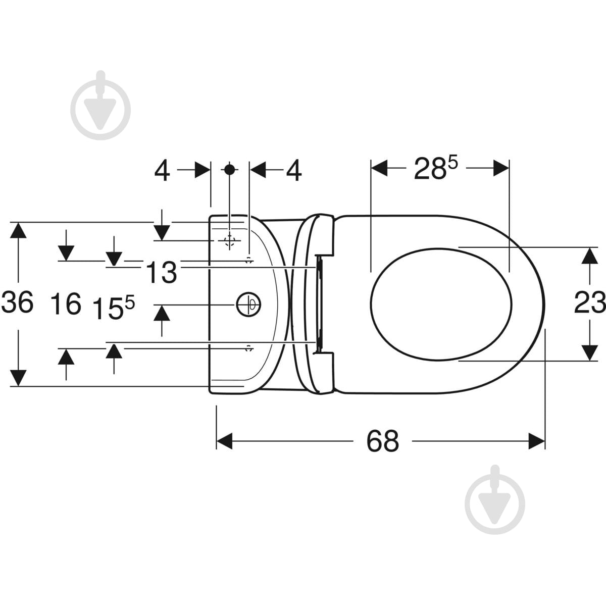 Унітаз-компакт Geberit Selnova Rimfree із сидінням 501.753.00.1 - фото 5