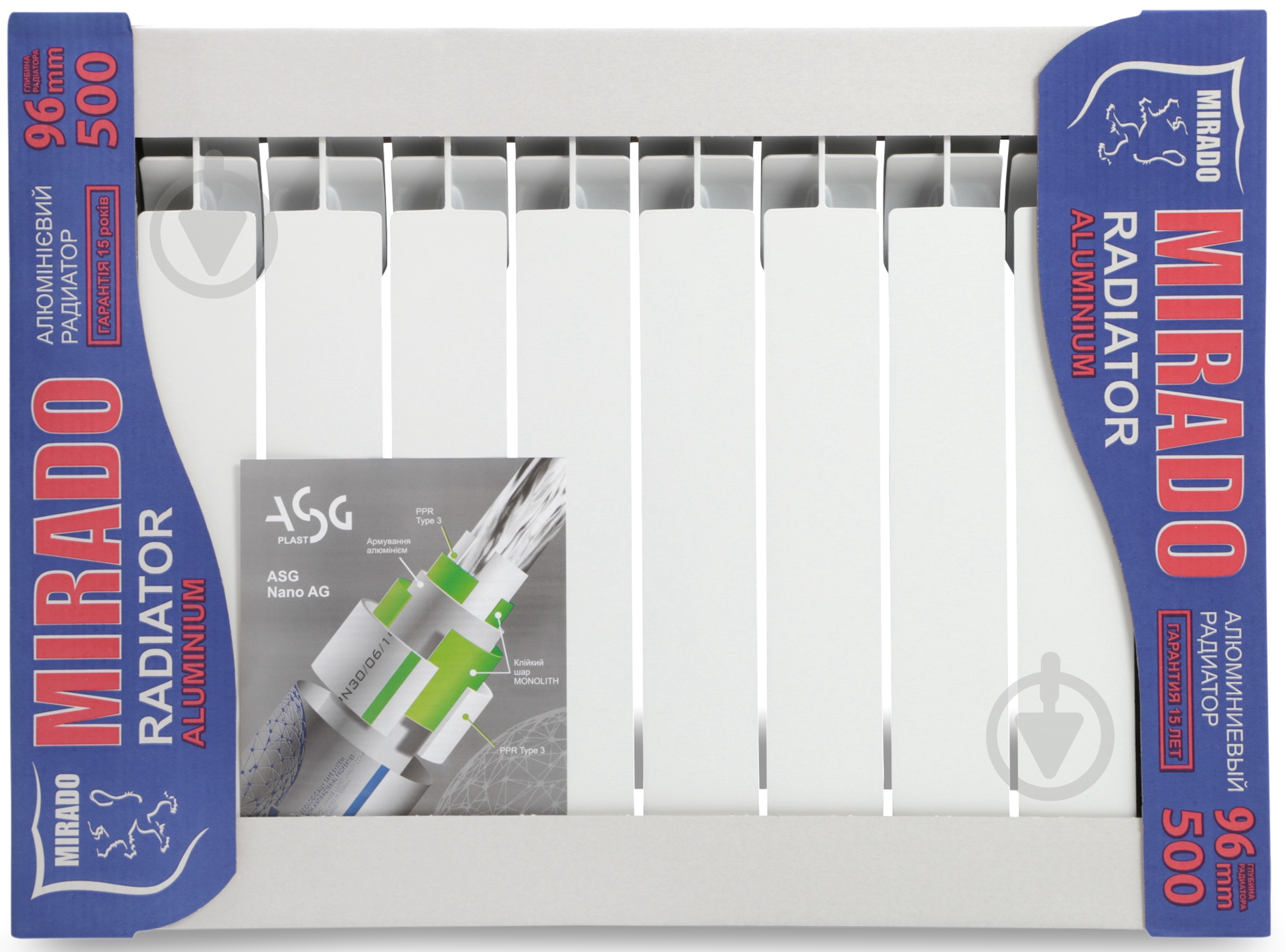 Радиатор алюминиевый Mirado/Diva 96/500 16 Aтм - фото 3