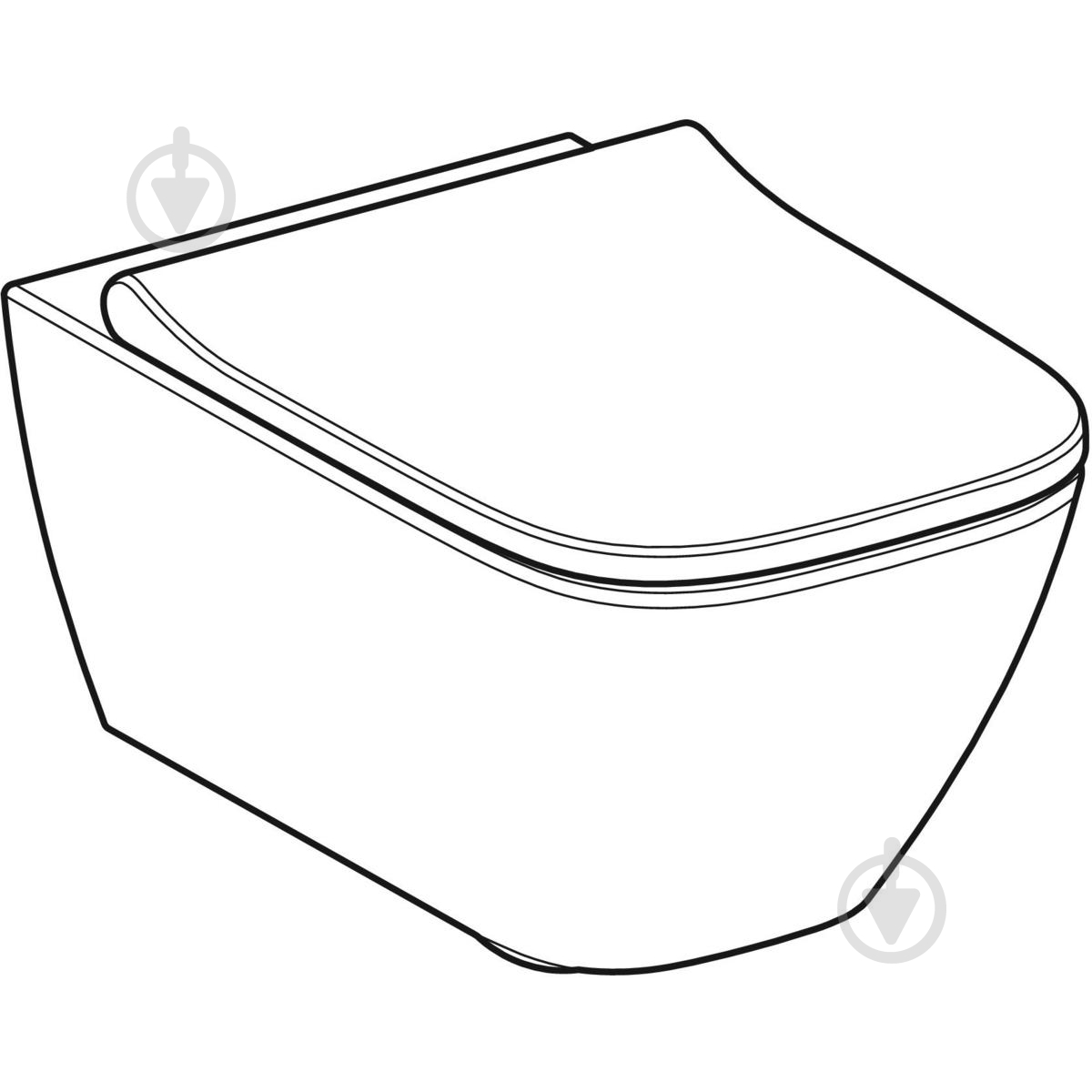 Унитаз подвесной Geberit Smyle Square Rimfree с сиденьем - фото 2
