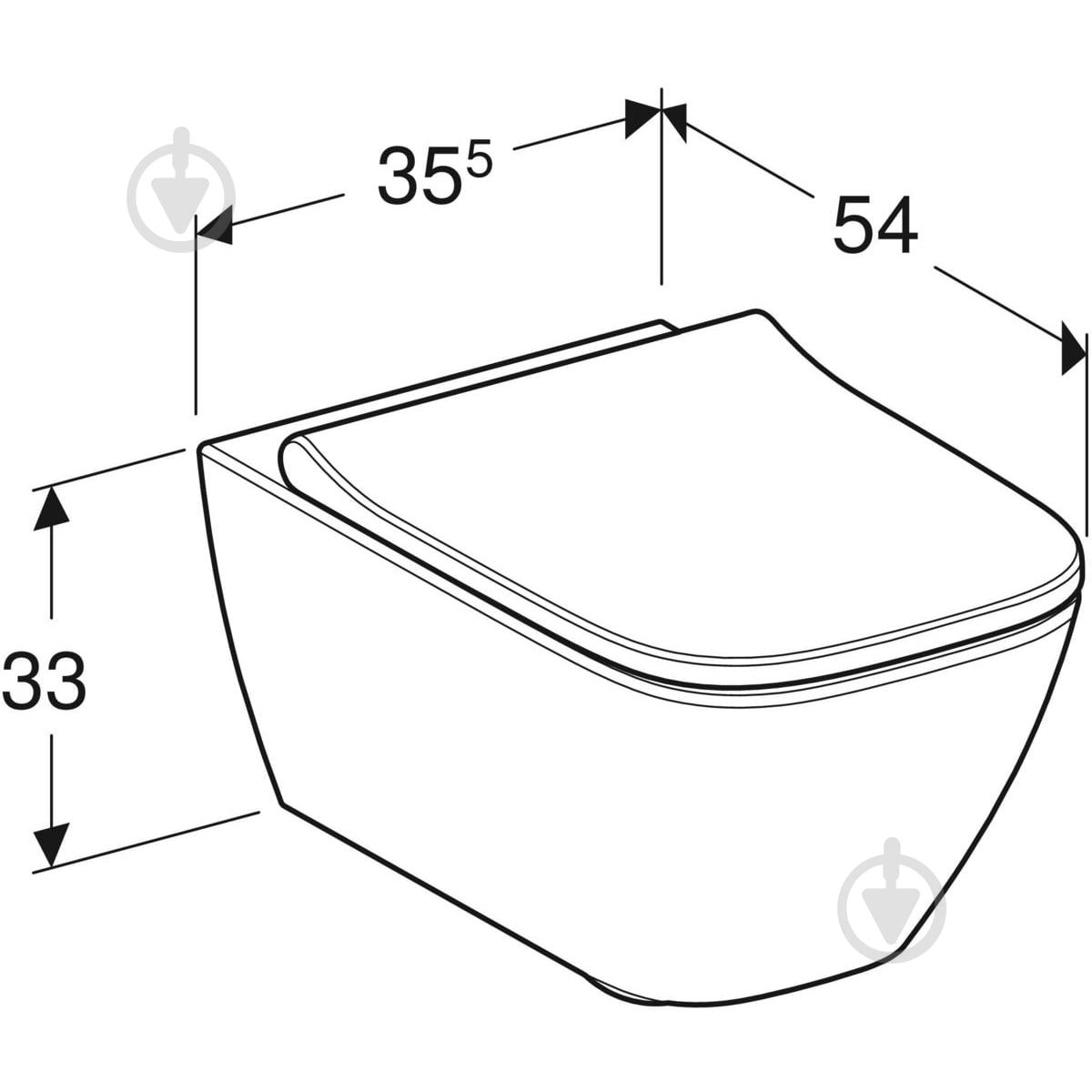 Унитаз подвесной Geberit Smyle Square Rimfree с сиденьем - фото 3