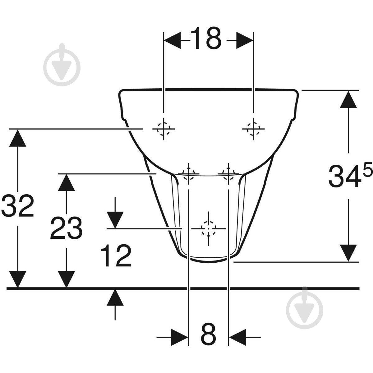 Біде підвісне Geberit Selnova Square - фото 1