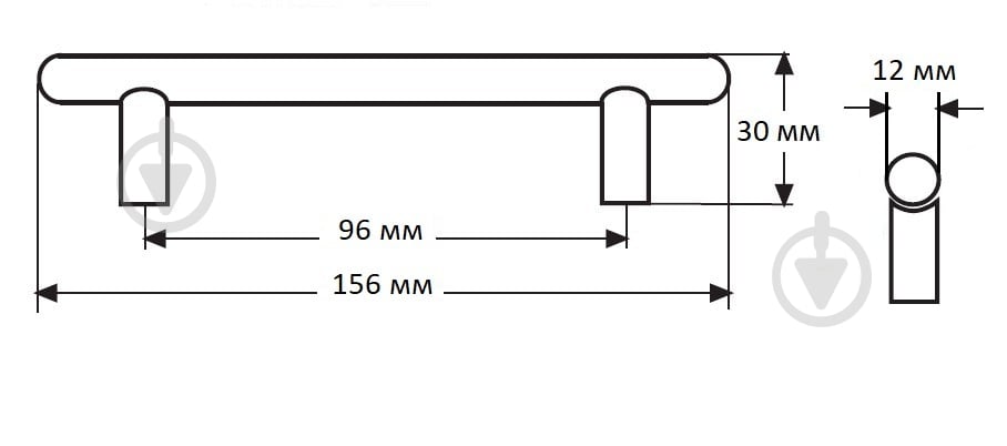 Меблева ручка рейлінгова DC DR 10A G6 96 мм матовий хром - фото 2