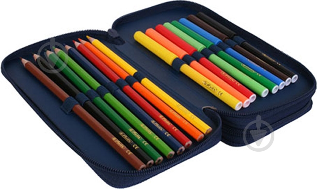 Пенал 23 предмета Double Kick It 50020904 Herlitz синий - фото 2