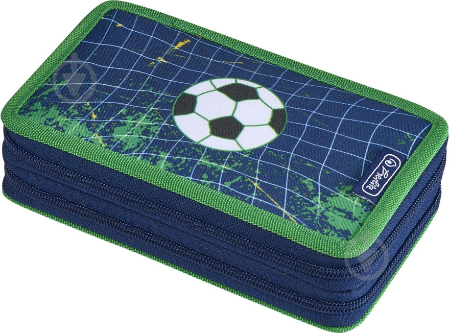 Пенал 23 предмета Double Kick It 50020904 Herlitz синий - фото 1