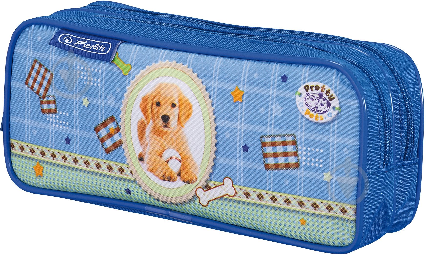 Пенал Double Pretty Pets Dog 10386936 Herlitz блакитний - фото 1