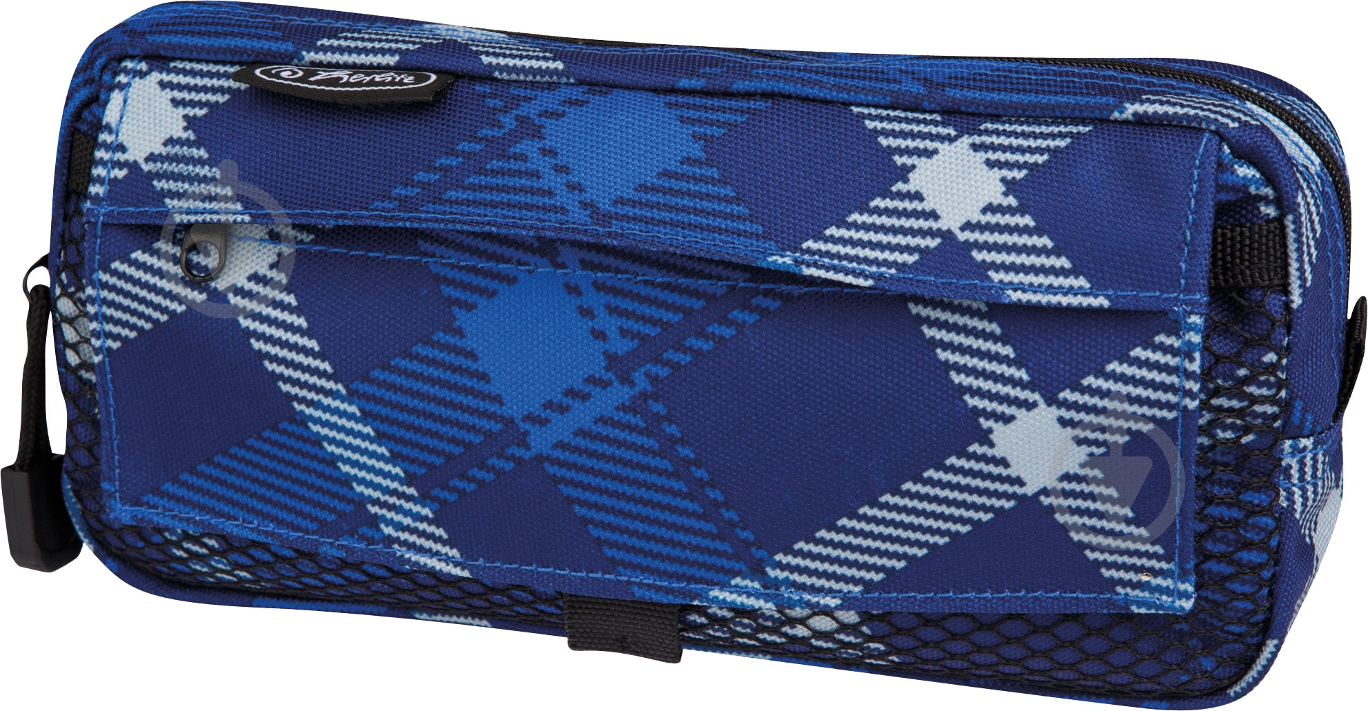 Пенал Pockets Check Blue 11281706 Herlitz синий - фото 1