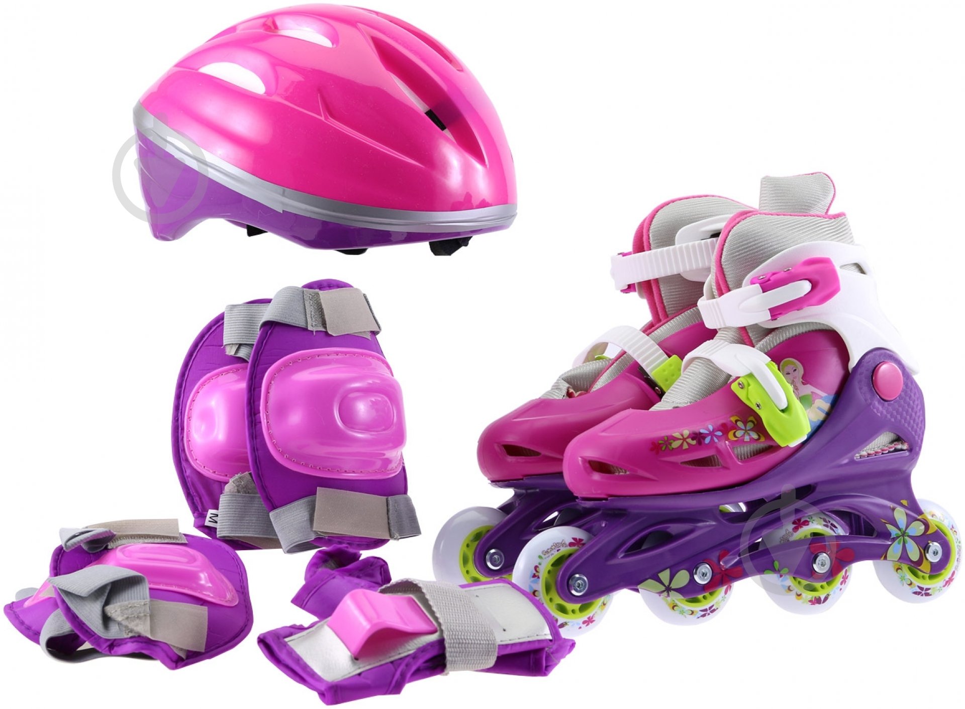 Роликовые коньки GW-369HB-C-6 р. 34-37 розовый - фото 1