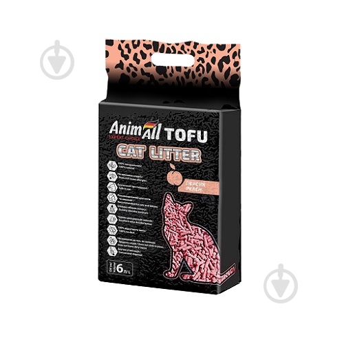 Наповнювач для котячого туалету AnimAll Tofu з ароматом персика 2,6 кг (6 л) - фото 1