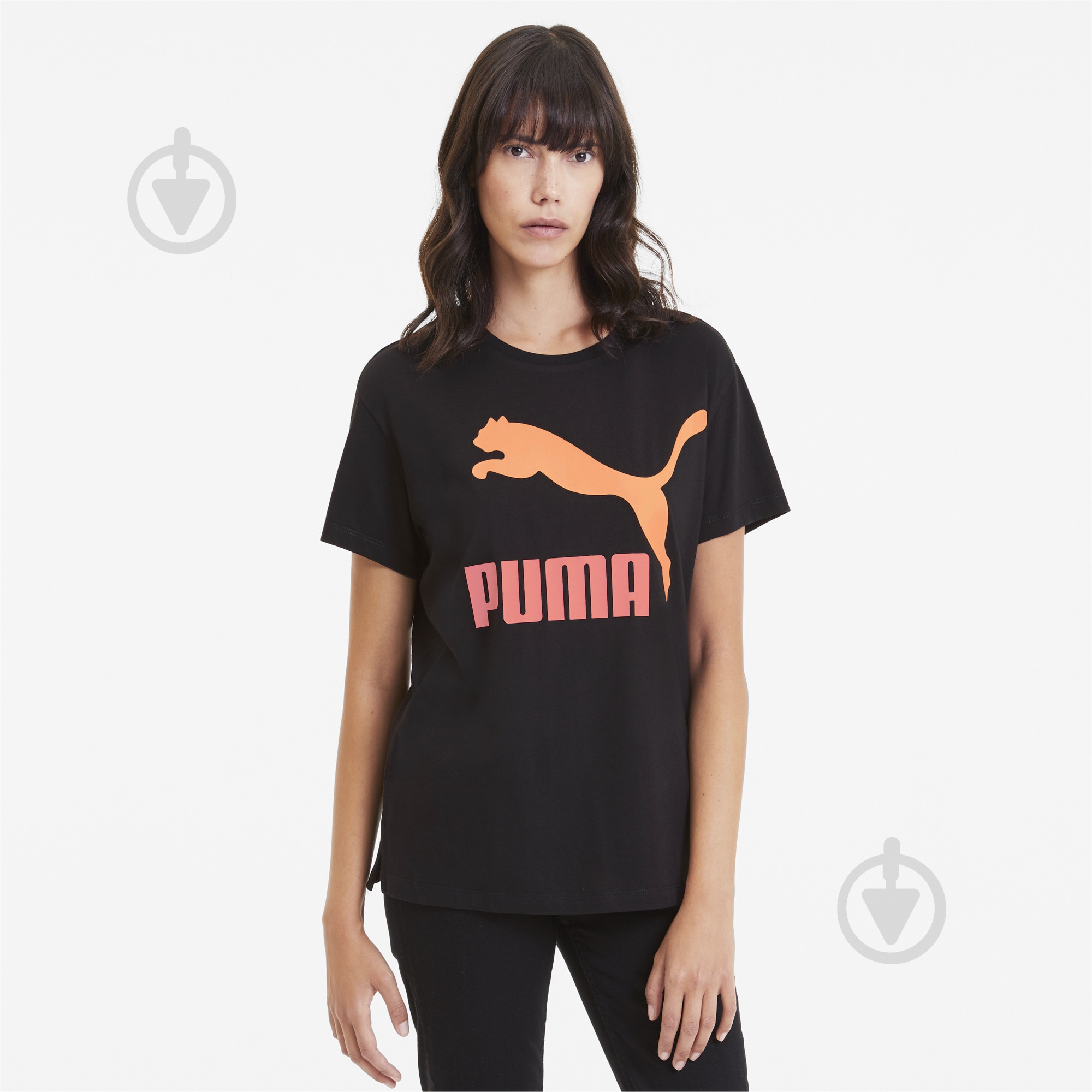 Футболка Puma Classics Logo Tee 59551491 р.S черный - фото 1