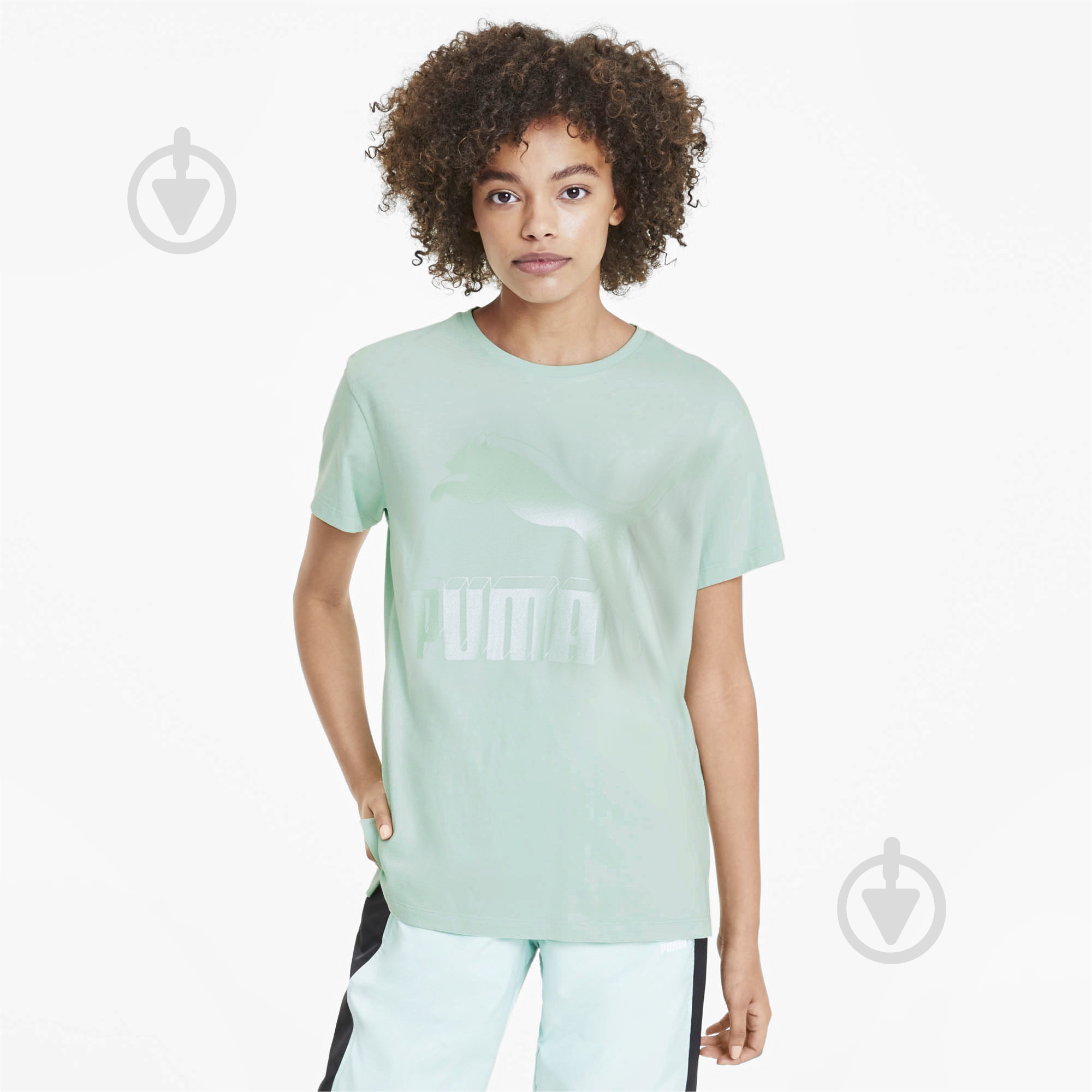 Футболка Puma Classics Logo Tee 59551494 р.XS зелений - фото 1