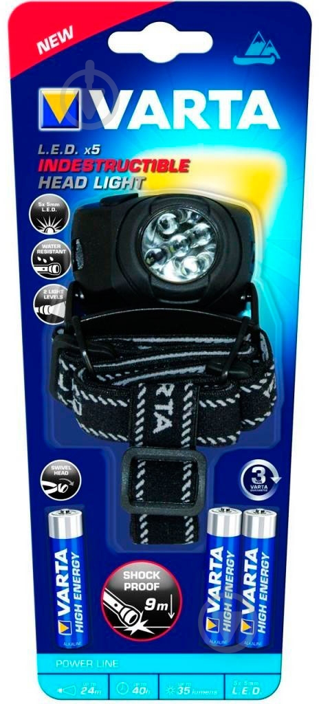 Ліхтарик Varta Indestructible Head Light 3AAA - фото 1